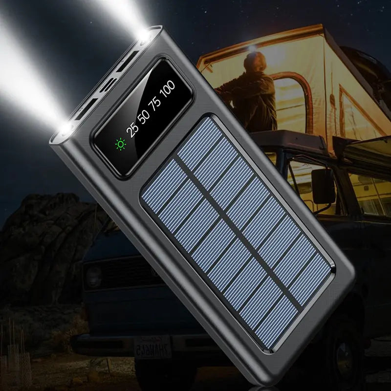 Solar Power Bank with Built-In Cables: Fast Charging, Reliable, Compact Power