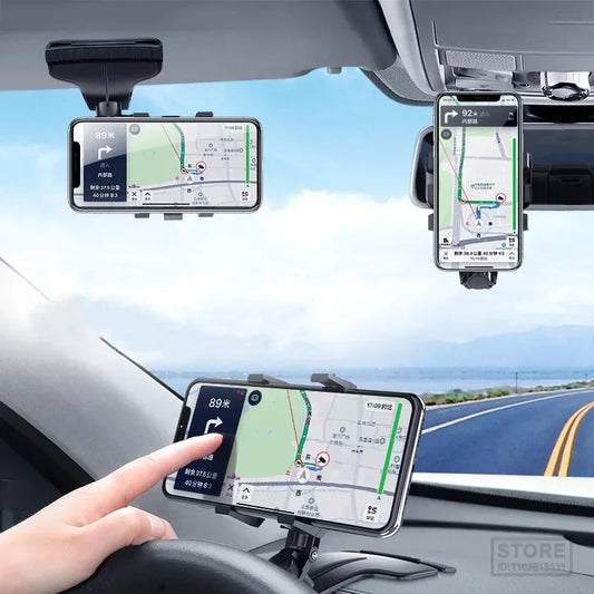 Rearview Mirror Phone Holder – Hands-Free Driving Convenience