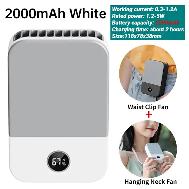 Portable Waist Fan - USB Rechargeable Hands-Free Cooling Solution