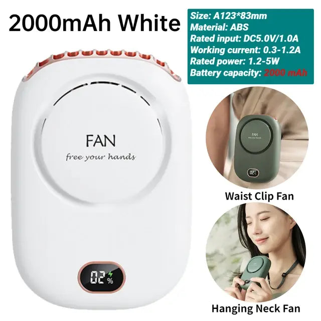 Portable Waist Fan - USB Rechargeable Hands-Free Cooling Solution