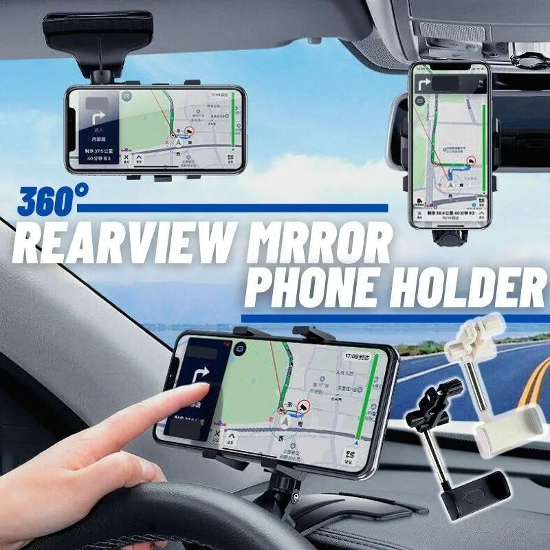 Rearview Mirror Phone Holder – Hands-Free Driving Convenience