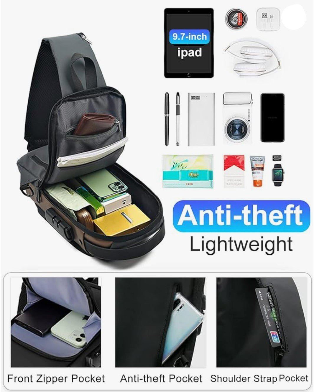 Anti-Theft USB Charging Shoulder Bag – Stylish, Secure, and Functional