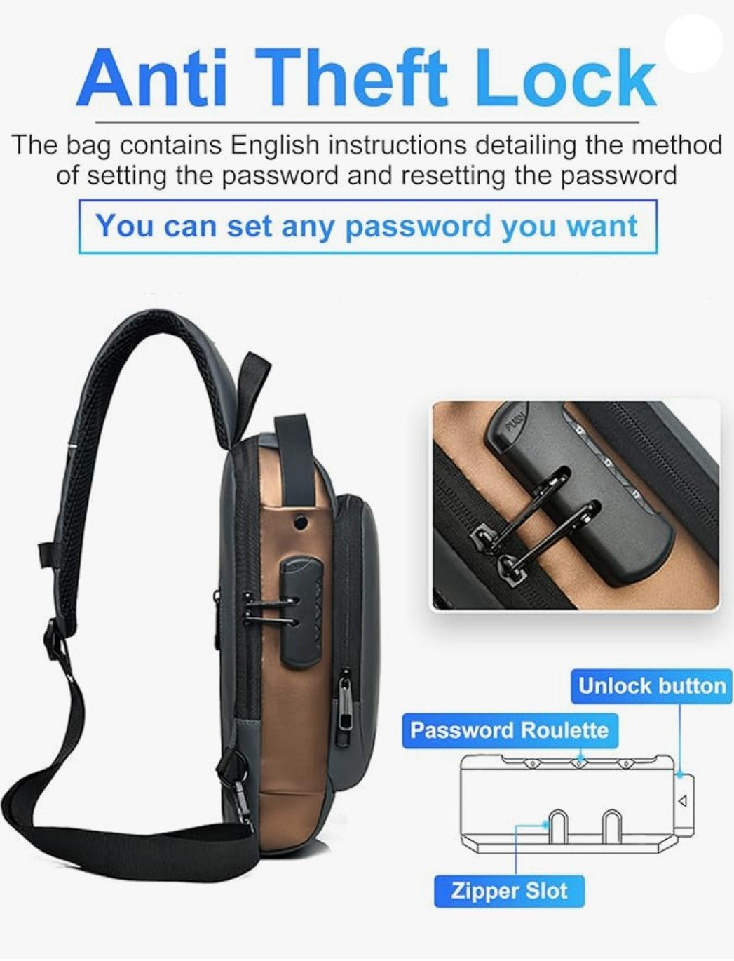 Anti-Theft USB Charging Shoulder Bag – Stylish, Secure, and Functional