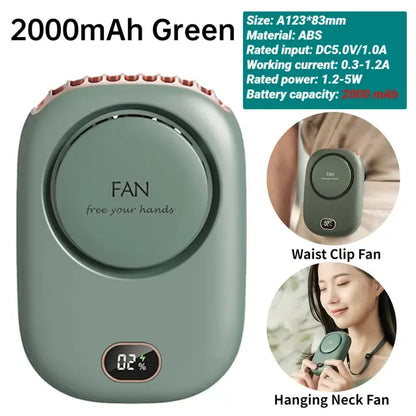 Portable Waist Fan - USB Rechargeable Hands-Free Cooling Solution