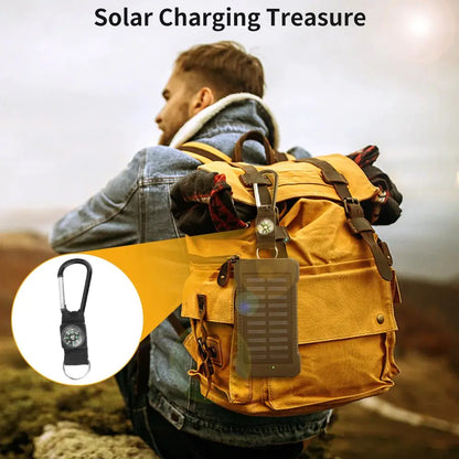 Solar-Powered Waterproof Power Bank – Dual USB & Emergency Features