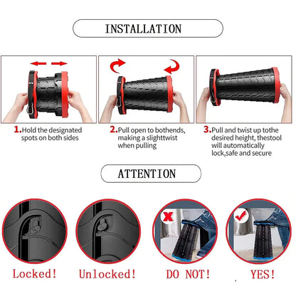 Portable Folding Telescopic Stool – Durable, Compact & Versatile Seating Solution