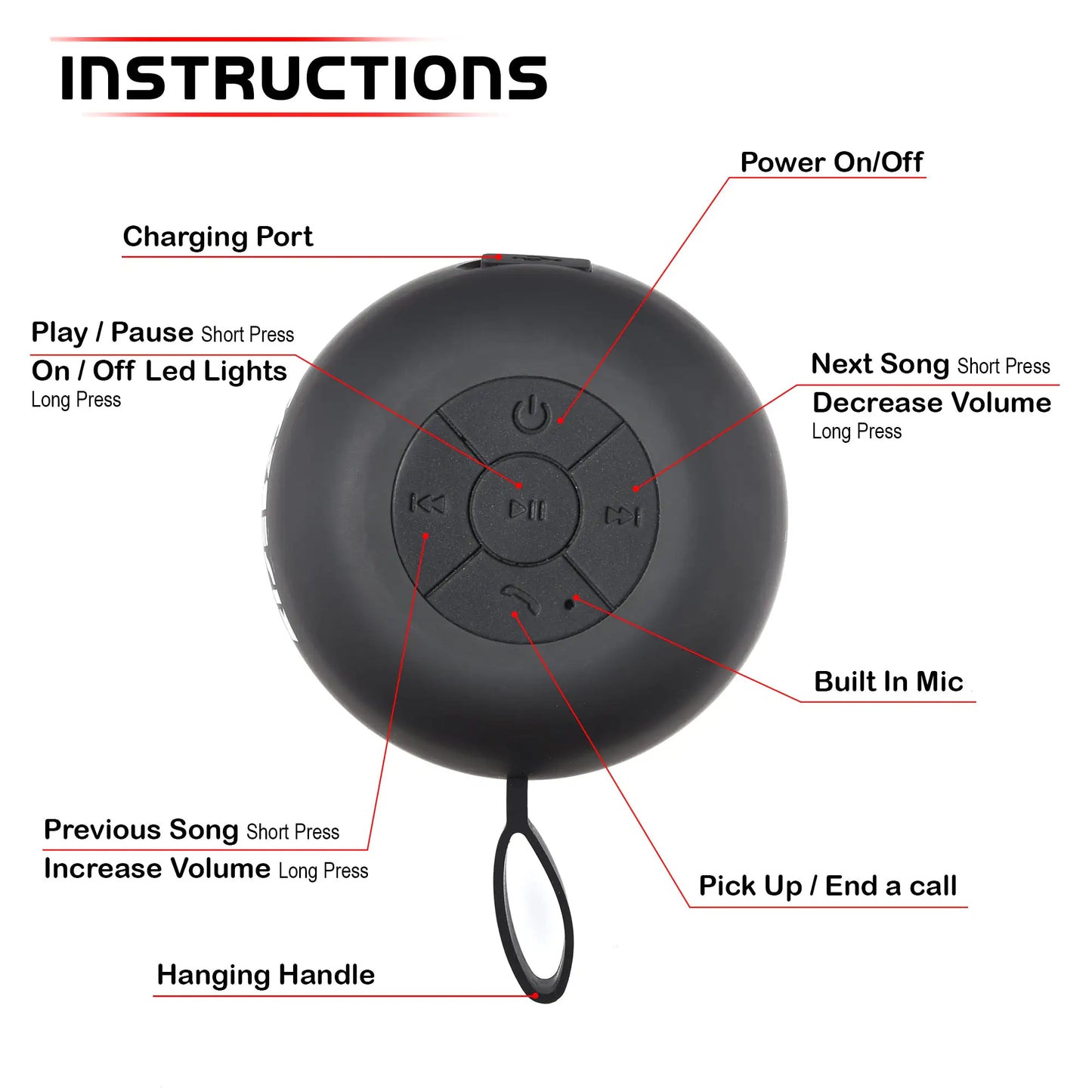 Bluetooth Waterproof Shower Speaker – Hands-Free, Durable & Versatile